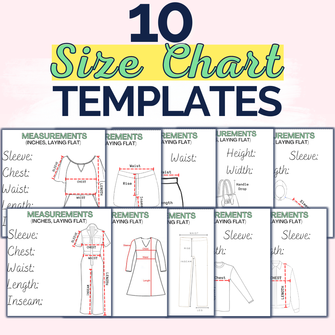 Size Chart Templates For Resellers