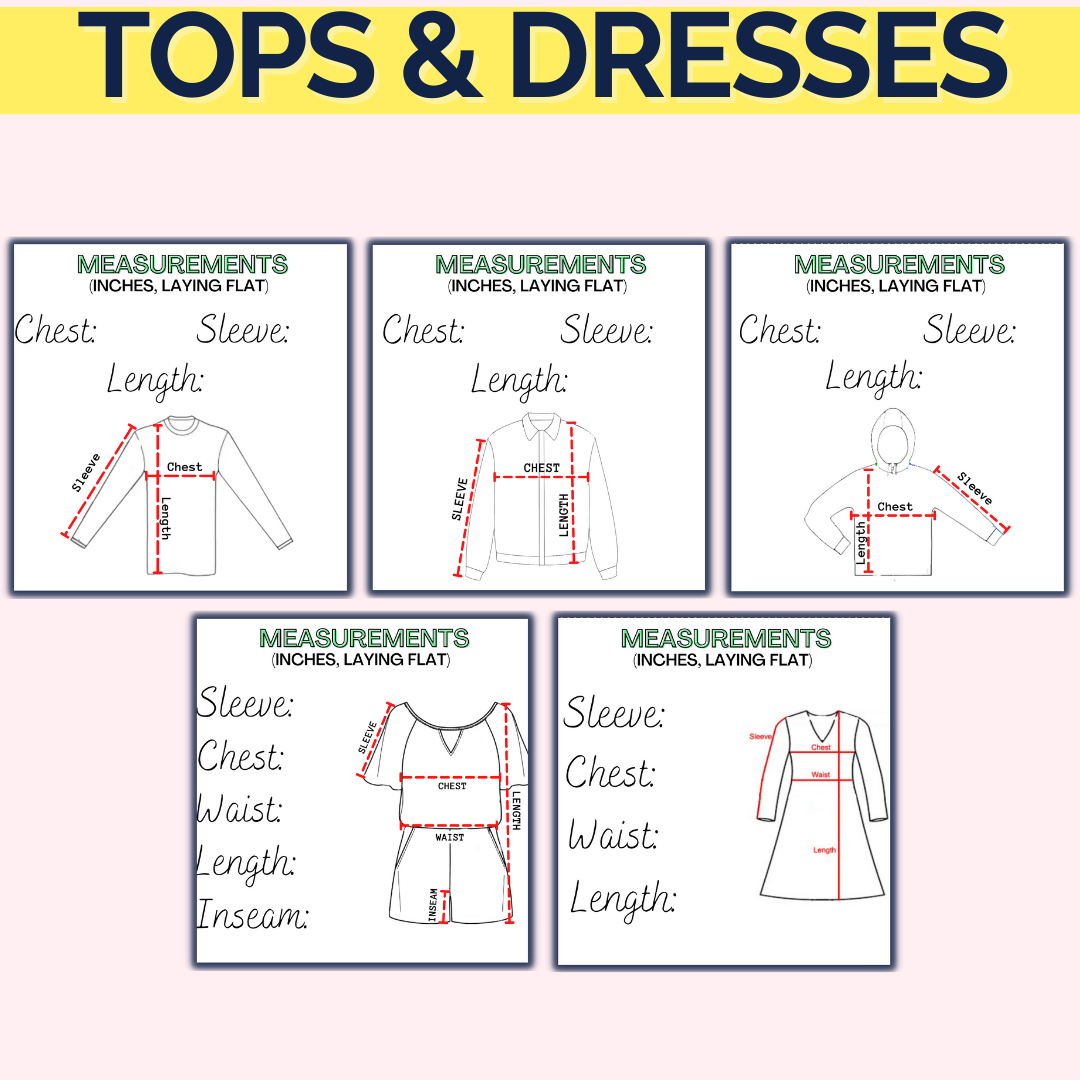 Size Chart Templates For Resellers